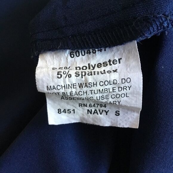 Navy blue size small ‘Med Couture’ women’s scrub top quick dry stretchy work S - Picture 6 of 6